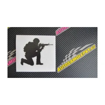 Samolepící dekorace SAMOLEPKA Voják 007 pravá (17 - šedá) NA AUTO, NÁLEPKA, FÓLIE, POLEP, TUNING, VLASTNÍ TEXT, TISK, AUTOSAMOLEPKY.cz, POLEPY, OBRÁZEK, LOGO, SAMOLEPKY