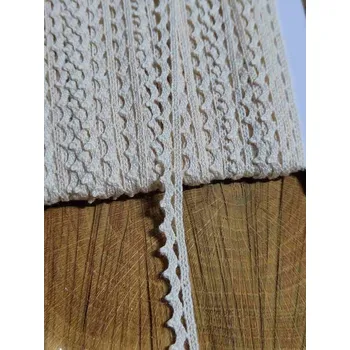 Krajka Bavlněná krajka paličkovaná šíře 9 mm béžová