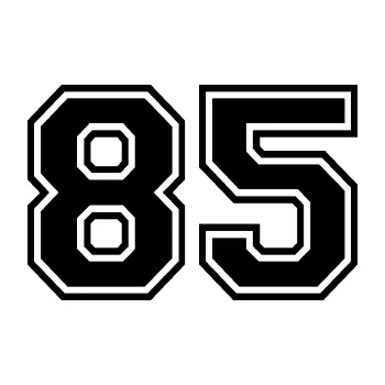 Polep vozidla Startovní číslo 85 typ 4 (01 - černá) SAMOLEPKA NA AUTO, NÁLEPKA, FÓLIE, POLEP, TUNING, VLASTNÍ TEXT, TISK, AUTOSAMOLEPKY.cz, POLEPY, OBRÁZEK, LOGO, 3D STICKERS