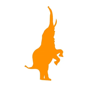 Samolepící dekorace Slon 020 pravá (06 - oranžová) SAMOLEPKA NA AUTO, NÁLEPKA, FÓLIE, POLEP, TUNING, VLASTNÍ TEXT, TISK, AUTOSAMOLEPKY.cz, POLEPY, OBRÁZEK, LOGO, 3D STICKERS