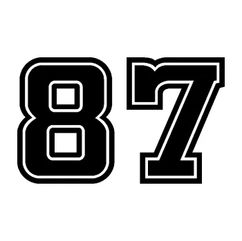 Polep vozidla Startovní číslo 87 typ 5 (01 - černá) SAMOLEPKA NA AUTO, NÁLEPKA, FÓLIE, POLEP, TUNING, VLASTNÍ TEXT, TISK, AUTOSAMOLEPKY.cz, POLEPY, OBRÁZEK, LOGO, 3D STICKERS