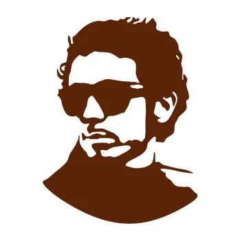 Samolepící dekorace SAMOLEPKA Valentino Rossi silueta levá (15 - hnědá) NA AUTO, NÁLEPKA, FÓLIE, POLEP, TUNING, VLASTNÍ TEXT, TISK, AUTOSAMOLEPKY.cz, POLEPY, OBRÁZEK, LOGO, SAMOLEPKY