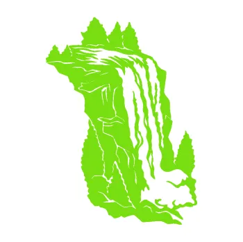 Samolepící dekorace Vodopád pravá krajina (04 - zelená kawasaki) SAMOLEPKA NA AUTO, NÁLEPKA, FÓLIE, POLEP, TUNING, VLASTNÍ TEXT, TISK, AUTOSAMOLEPKY.cz, POLEPY, OBRÁZEK, LOGO, 3D STICKERS