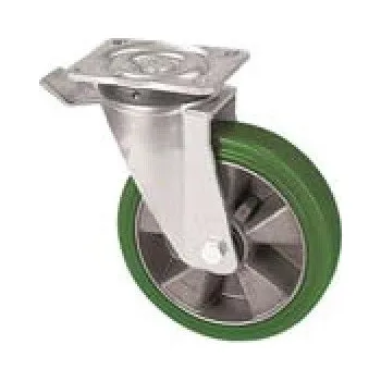 Pojezdové kolečko ZZK 125C/GHN Otočné kolo se zelenou polyuretanovou obručí s brzdou 0240456