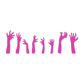 Samolepící dekorace Zombie 002 levá mrtví vylézají z hrobu (16 - růžová) SAMOLEPKA NA AUTO, NÁLEPKA, FÓLIE, POLEP, TUNING, VLASTNÍ TEXT, TISK, AUTOSAMOLEPKY.cz, POLEPY, OBRÁZEK, LOGO, 3D STICKERS