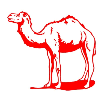 Samolepící dekorace Velbloud 001 levá (74 - Fluorescentní červená) SAMOLEPKA NA AUTO, NÁLEPKA, FÓLIE, POLEP, TUNING, VLASTNÍ TEXT, TISK, AUTOSAMOLEPKY.cz, POLEPY, OBRÁZEK, LOGO, 3D STICKERS