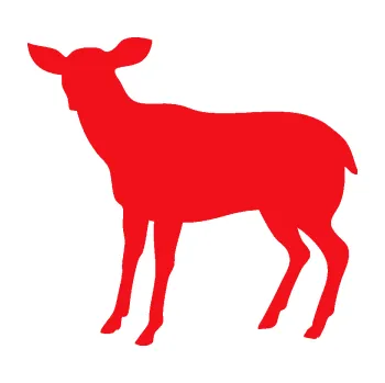 Samolepící dekorace SAMOLEPKA Srna 001 levá (10 - červená) NA AUTO, NÁLEPKA, FÓLIE, POLEP, TUNING, VLASTNÍ TEXT, TISK, AUTOSAMOLEPKY.cz, POLEPY, OBRÁZEK, LOGO, SAMOLEPKY