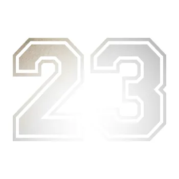 Polep vozidla SAMOLEPKA Startovní číslo 23 typ 4 (82 - odrazková reflexní bílá) NA AUTO, NÁLEPKA, FÓLIE, POLEP, TUNING, VLASTNÍ TEXT, TISK, AUTOSAMOLEPKY.cz, POLEPY, OBRÁZEK, LOGO, SAMOLEPKY