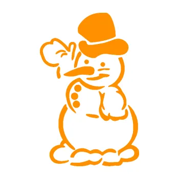 Samolepící dekorace Sněhulák 004 levá (06 - oranžová) SAMOLEPKA NA AUTO, NÁLEPKA, FÓLIE, POLEP, TUNING, VLASTNÍ TEXT, TISK, AUTOSAMOLEPKY.cz, POLEPY, OBRÁZEK, LOGO, 3D STICKERS