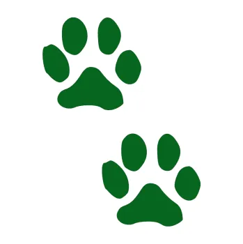 samolepka Tlapky 001 (20 - tmavě zelená) SAMOLEPKA NA AUTO, NÁLEPKA, FÓLIE, POLEP, TUNING, VLASTNÍ TEXT, TISK, AUTOSAMOLEPKY.cz, POLEPY, OBRÁZEK, LOGO, 3D STICKERS