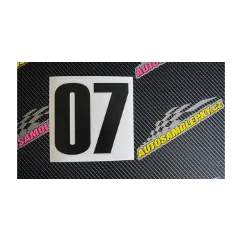 Samolepicí dekorace na vozidlo Startovní číslo 07 typ 2 (17 - šedá) SAMOLEPKA NA AUTO, NÁLEPKA, FÓLIE, POLEP, TUNING, VLASTNÍ TEXT, TISK, AUTOSAMOLEPKY.cz, POLEPY, OBRÁZEK, LOGO, 3D STICKERS