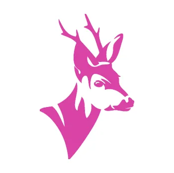 Samolepící dekorace Srnec 001 pravá hlava (16 - růžová) SAMOLEPKA NA AUTO, NÁLEPKA, FÓLIE, POLEP, TUNING, VLASTNÍ TEXT, TISK, AUTOSAMOLEPKY.cz, POLEPY, OBRÁZEK, LOGO, 3D STICKERS