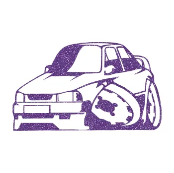 Polep vozidla SAMOLEPKA Škoda 130 karikatura levá (87 - Ultra Metalic fialová) NA AUTO, NÁLEPKA, FÓLIE, POLEP, TUNING, VLASTNÍ TEXT, TISK, AUTOSAMOLEPKY.cz, POLEPY, OBRÁZEK, LOGO, SAMOLEPKY