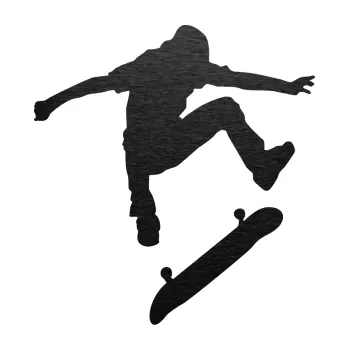 Samolepicí dekorace na vozidlo Skateboard 005 pravá (63 - škrábaný kov černý) SAMOLEPKA NA AUTO, NÁLEPKA, FÓLIE, POLEP, TUNING, VLASTNÍ TEXT, TISK, AUTOSAMOLEPKY.cz, POLEPY, OBRÁZEK, LOGO, 3D STICKERS