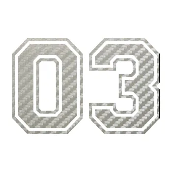 Polep vozidla Startovní číslo 03 typ 4 (52 - 3D karbon stříbrný) SAMOLEPKA NA AUTO, NÁLEPKA, FÓLIE, POLEP, TUNING, VLASTNÍ TEXT, TISK, AUTOSAMOLEPKY.cz, POLEPY, OBRÁZEK, LOGO, 3D STICKERS