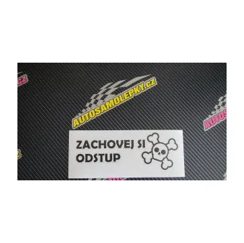 Polep vozidla SAMOLEPKA Zachovej si odstup nápis (10 - červená) NA AUTO, NÁLEPKA, FÓLIE, POLEP, TUNING, VLASTNÍ TEXT, TISK, AUTOSAMOLEPKY.cz, POLEPY, OBRÁZEK, LOGO, SAMOLEPKY