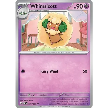 Sběratelská karetní hra Whimsicott 035/091- Paldean Fates Typ karty: Non-Holo