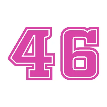 Polep vozidla Startovní číslo 46 typ 5 (16 - růžová) SAMOLEPKA NA AUTO, NÁLEPKA, FÓLIE, POLEP, TUNING, VLASTNÍ TEXT, TISK, AUTOSAMOLEPKY.cz, POLEPY, OBRÁZEK, LOGO, 3D STICKERS