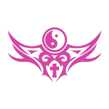 Polep vozidla Tetování 115 Jin a jang (16 - růžová) SAMOLEPKA NA AUTO, NÁLEPKA, FÓLIE, POLEP, TUNING, VLASTNÍ TEXT, TISK, AUTOSAMOLEPKY.cz, POLEPY, OBRÁZEK, LOGO, 3D STICKERS