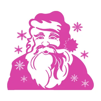 Samolepící dekorace Vánoční Santa 001 pravá (16 - růžová) SAMOLEPKA NA AUTO, NÁLEPKA, FÓLIE, POLEP, TUNING, VLASTNÍ TEXT, TISK, AUTOSAMOLEPKY.cz, POLEPY, OBRÁZEK, LOGO, 3D STICKERS