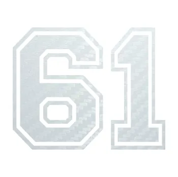 Polep vozidla SAMOLEPKA Startovní číslo 61 typ 4 (51 - 3D karbon bílý) NA AUTO, NÁLEPKA, FÓLIE, POLEP, TUNING, VLASTNÍ TEXT, TISK, AUTOSAMOLEPKY.cz, POLEPY, OBRÁZEK, LOGO, SAMOLEPKY