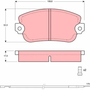 Brzdová destička Sada brzdových destiček, kotoučová brzda TRW GDB154