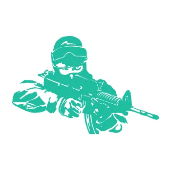 Samolepící dekorace Voják 009 pravá (25 - tyrkysová) SAMOLEPKA NA AUTO, NÁLEPKA, FÓLIE, POLEP, TUNING, VLASTNÍ TEXT, TISK, AUTOSAMOLEPKY.cz, POLEPY, OBRÁZEK, LOGO, 3D STICKERS