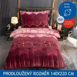 Apex® produktová řada Microdream Flanel Prodloužené povlečení APEX Mikroplyš Flanel - Nina vínová