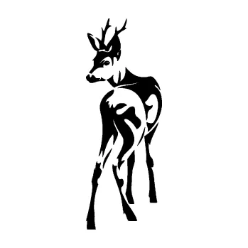 Samolepící dekorace SAMOLEPKA Srnec 002 levá (01 - černá) NA AUTO, NÁLEPKA, FÓLIE, POLEP, TUNING, VLASTNÍ TEXT, TISK, AUTOSAMOLEPKY.cz, POLEPY, OBRÁZEK, LOGO, SAMOLEPKY