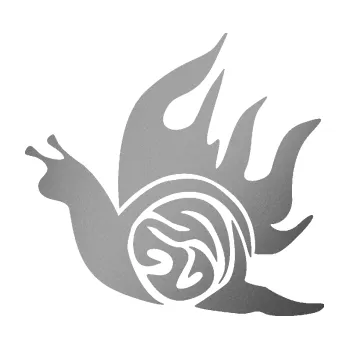 Samolepicí dekorace na vozidlo Šnek s plameny levá (42 - stříbrná metalíza) SAMOLEPKA NA AUTO, NÁLEPKA, FÓLIE, POLEP, TUNING, VLASTNÍ TEXT, TISK, AUTOSAMOLEPKY.cz, POLEPY, OBRÁZEK, LOGO, 3D STICKERS