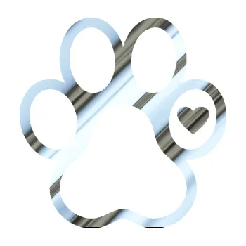 samolepka Tlapka 011 pravá se srdíčkem (80 - chrom fólie stříbrná zrcadlová) SAMOLEPKA NA AUTO, NÁLEPKA, FÓLIE, POLEP, TUNING, VLASTNÍ TEXT, TISK, AUTOSAMOLEPKY.cz, POLEPY, OBRÁZEK, LOGO, 3D STICKERS