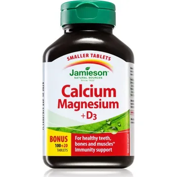 Jamieson Calcium Magnesium + D3 tablety pro normální funkci imunitního systému, stavu kostí a činnosti svalů 120 tbl