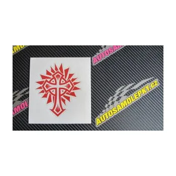 Polep vozidla SAMOLEPKA Tetování 118 kříž (10 - červená) NA AUTO, NÁLEPKA, FÓLIE, POLEP, TUNING, VLASTNÍ TEXT, TISK, AUTOSAMOLEPKY.cz, POLEPY, OBRÁZEK, LOGO, SAMOLEPKY