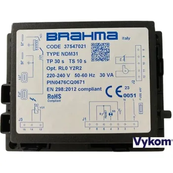 Příslušenství ke kotli Řídící automatika Brahma NDM 31, Tp 30s, Ts 10s, kód: 37547021