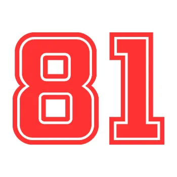 Polep vozidla Startovní číslo 81 typ 5 (02 - světle červená) SAMOLEPKA NA AUTO, NÁLEPKA, FÓLIE, POLEP, TUNING, VLASTNÍ TEXT, TISK, AUTOSAMOLEPKY.cz, POLEPY, OBRÁZEK, LOGO, 3D STICKERS