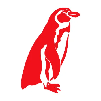 Samolepící dekorace SAMOLEPKA Tučňák 001 pravá (10 - červená) NA AUTO, NÁLEPKA, FÓLIE, POLEP, TUNING, VLASTNÍ TEXT, TISK, AUTOSAMOLEPKY.cz, POLEPY, OBRÁZEK, LOGO, SAMOLEPKY