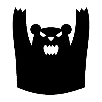 Samolepicí dekorace na vozidlo Zuřivý medvěd (01 - černá) SAMOLEPKA NA AUTO, NÁLEPKA, FÓLIE, POLEP, TUNING, VLASTNÍ TEXT, TISK, AUTOSAMOLEPKY.cz, POLEPY, OBRÁZEK, LOGO, 3D STICKERS