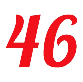 Polep vozidla SAMOLEPKA Startovní číslo 46 typ 3 (10 - červená) NA AUTO, NÁLEPKA, FÓLIE, POLEP, TUNING, VLASTNÍ TEXT, TISK, AUTOSAMOLEPKY.cz, POLEPY, OBRÁZEK, LOGO, SAMOLEPKY