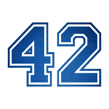 Polep vozidla Startovní číslo 42 typ 4 (65 - škrábaný kov modrý) SAMOLEPKA NA AUTO, NÁLEPKA, FÓLIE, POLEP, TUNING, VLASTNÍ TEXT, TISK, AUTOSAMOLEPKY.cz, POLEPY, OBRÁZEK, LOGO, 3D STICKERS