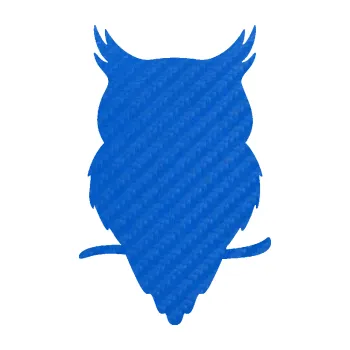 Samolepicí dekorace na vozidlo Sova 001 pravá (57 - 3D karbon modrý) SAMOLEPKA NA AUTO, NÁLEPKA, FÓLIE, POLEP, TUNING, VLASTNÍ TEXT, TISK, AUTOSAMOLEPKY.cz, POLEPY, OBRÁZEK, LOGO, 3D STICKERS