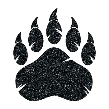 samolepka Tlapa medvěda 002 pravá (85 - Ultra Metalic černá) SAMOLEPKA NA AUTO, NÁLEPKA, FÓLIE, POLEP, TUNING, VLASTNÍ TEXT, TISK, AUTOSAMOLEPKY.cz, POLEPY, OBRÁZEK, LOGO, 3D STICKERS