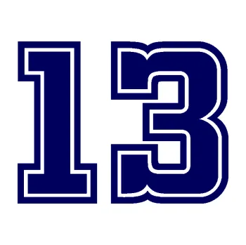 Polep vozidla Startovní číslo 13 typ 5 (23 - tmavě modrá) SAMOLEPKA NA AUTO, NÁLEPKA, FÓLIE, POLEP, TUNING, VLASTNÍ TEXT, TISK, AUTOSAMOLEPKY.cz, POLEPY, OBRÁZEK, LOGO, 3D STICKERS