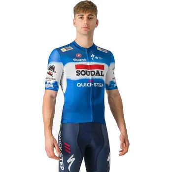 cyklistický dres CASTELLI Cyklistický dres s krátkým rukávem - SOUDAL QUICK-STEP 2024 COMPETIZIONE 3 - modrá/bílá/červená