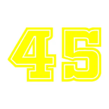 Polep vozidla Startovní číslo 45 typ 5 (05 - žlutá citron) SAMOLEPKA NA AUTO, NÁLEPKA, FÓLIE, POLEP, TUNING, VLASTNÍ TEXT, TISK, AUTOSAMOLEPKY.cz, POLEPY, OBRÁZEK, LOGO, 3D STICKERS