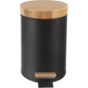 Koš odp. kov/UH s pedálem+bam.víko BLACK 3 l