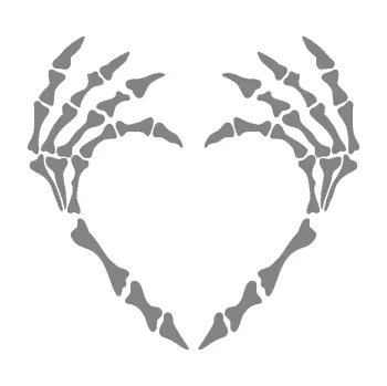 Samolepící dekorace SAMOLEPKA Srdíčko z kostí (17 - šedá) NA AUTO, NÁLEPKA, FÓLIE, POLEP, TUNING, VLASTNÍ TEXT, TISK, AUTOSAMOLEPKY.cz, POLEPY, OBRÁZEK, LOGO, SAMOLEPKY