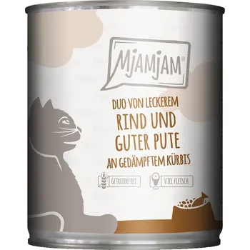 Krmivo pro kočku MjAMjAM DUO hovězí a krůtí maso na dýni 6 × 800 g