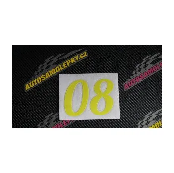 Polep vozidla Startovní číslo 08 typ 3 (17 - šedá) SAMOLEPKA NA AUTO, NÁLEPKA, FÓLIE, POLEP, TUNING, VLASTNÍ TEXT, TISK, AUTOSAMOLEPKY.cz, POLEPY, OBRÁZEK, LOGO, 3D STICKERS
