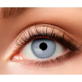 Karnevalový doplněk Šedé crazy kontaktní čočky (týdenní)