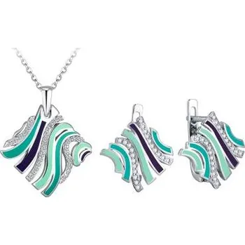 Náušnice Moiss stříbrný set MOJMÍRA smalt S0000225